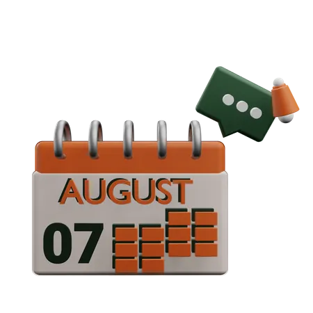7 august  3D Icon