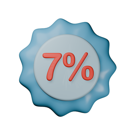 Selo de desconto de 7%  3D Icon