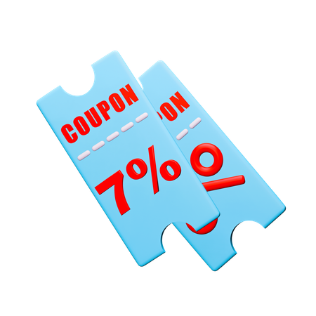 Cupom de desconto de 7%  3D Icon