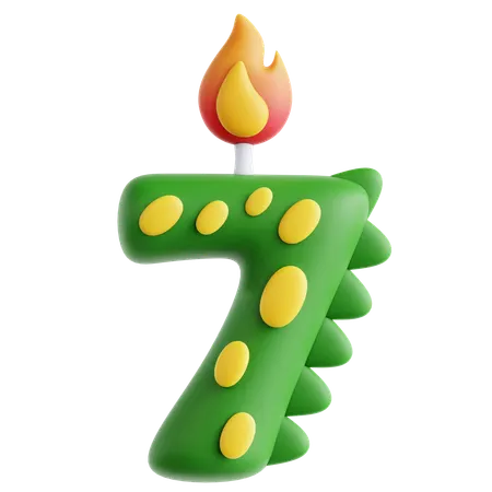 7 Cute Dinosaur Candle  3D Icon
