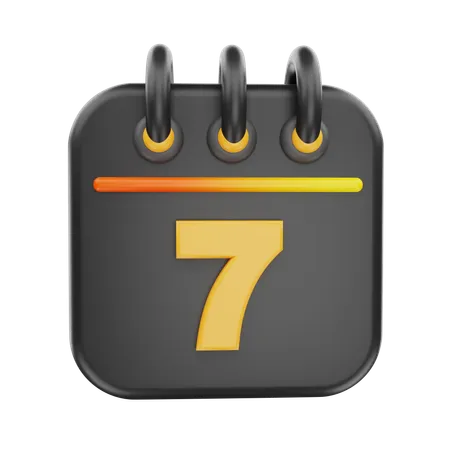 7 Date  3D Icon
