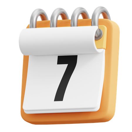 7 Date  3D Icon