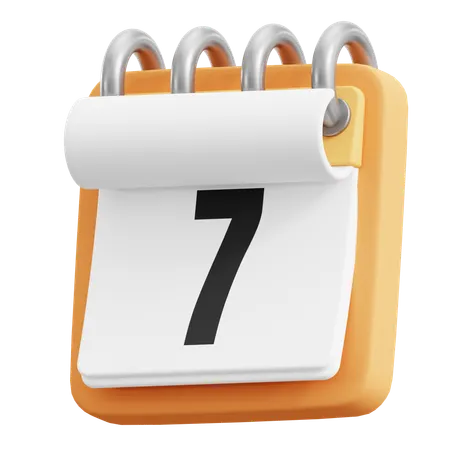 7 Date  3D Icon