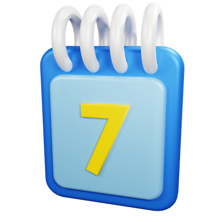 7 Date  3D Icon