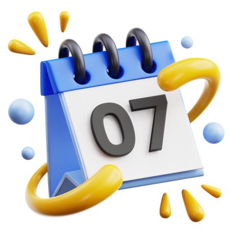 7 Date  3D Icon