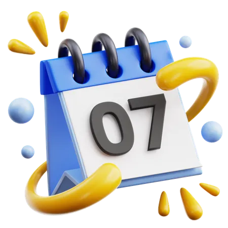 7 Date  3D Icon