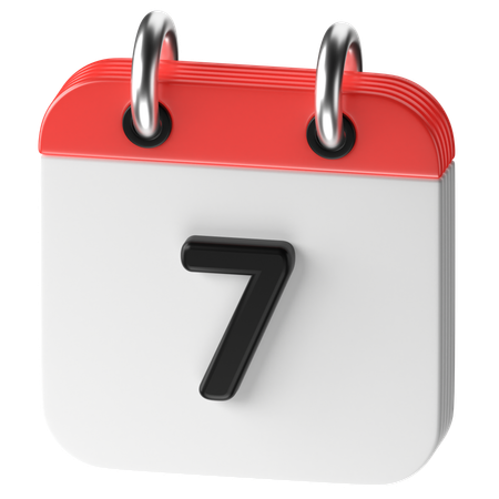 7 Date  3D Icon
