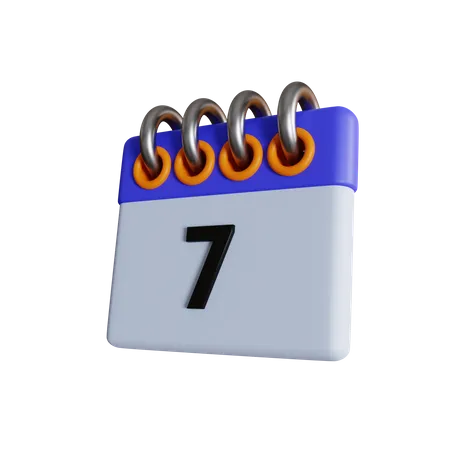 Day 7 Calendar With Day Off And Holiday Options With Normal And Isometric Views 3D Icon
