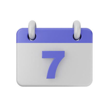 7 Date Calendar  3D Icon