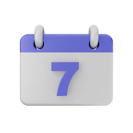 7 Date Calendar  3D Icon