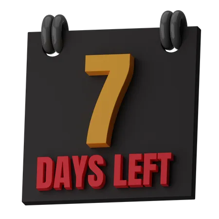 7 Days Left  3D Icon