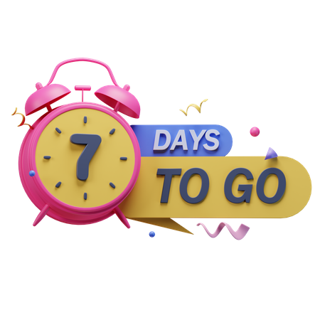 7 Days To Go  3D Icon