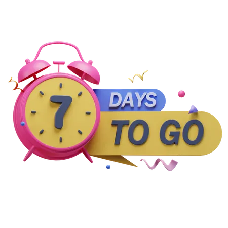 7 Days To Go  3D Icon