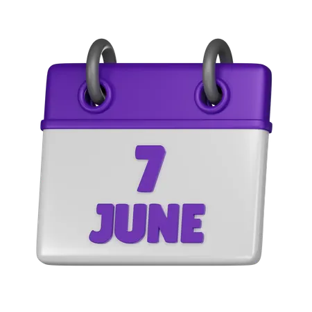 7 de junho  3D Icon