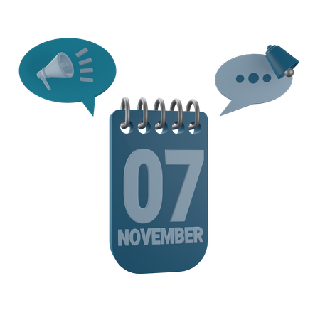 7 de novembro  3D Icon