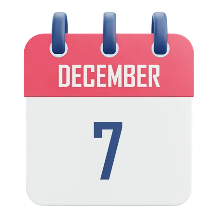 7 de diciembre  3D Icon