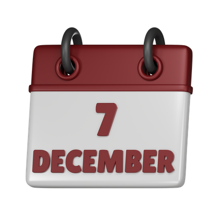 7 de diciembre  3D Icon