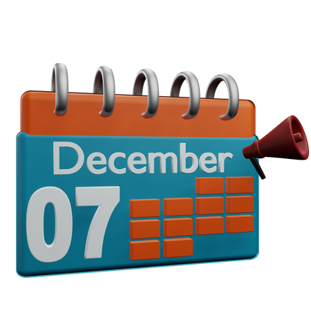 7 de diciembre  3D Icon