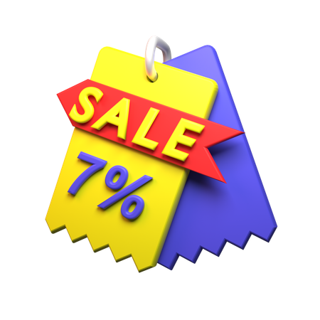 7% Discount  3D Icon