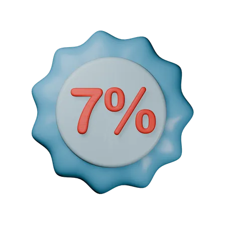 7% Discount Badge  3D Icon