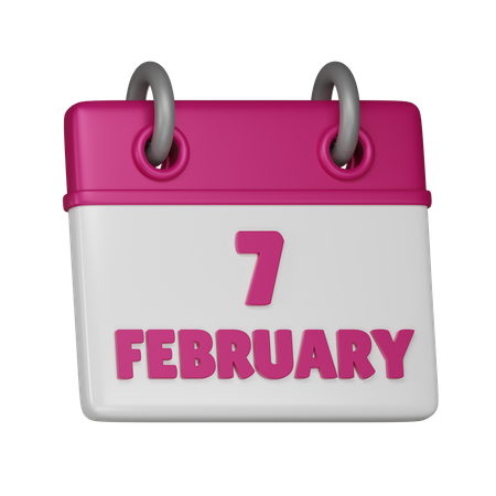 7 February  3D Icon