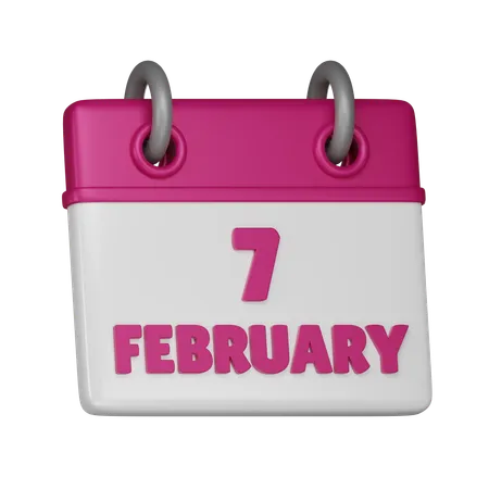 7 February  3D Icon