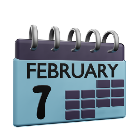 Calendrier du 7 février  3D Icon