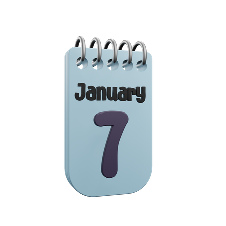 7. Januar Kalender  3D Icon