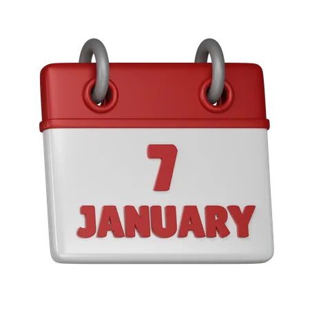 7 January  3D Icon