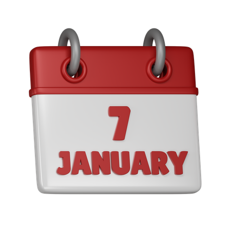 7 January  3D Icon