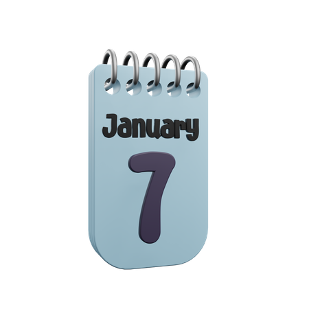 Calendrier du 7 janvier  3D Icon