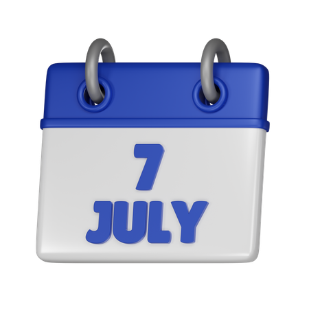 7 July  3D Icon