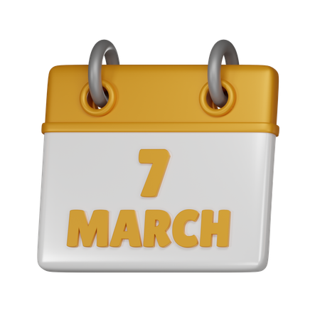 7 March  3D Icon