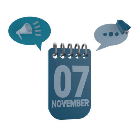 7 November  3D Icon