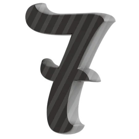 7 Number  3D Icon