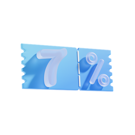7 Percent  3D Icon
