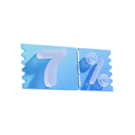 7 Percent Off 3 D Icon Illustratrion 3D Icon