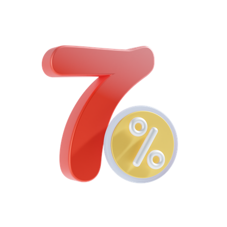7 Percent  3D Icon