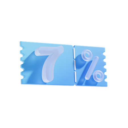 7 por cento  3D Icon