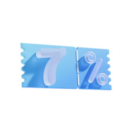 7 por cento  3D Icon