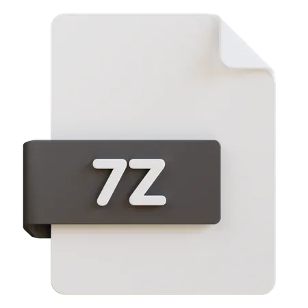3 D Illustration Of 7 Z File Extension 3D Icon