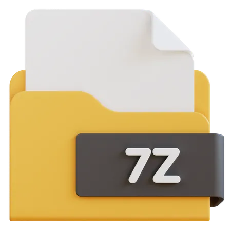 3 D 7 Z File Extension Folder 3D Icon