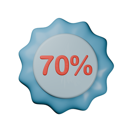 70% Discount Badge  3D Icon
