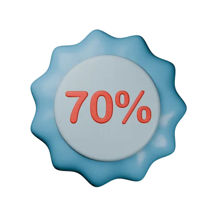 70% Discount Badge  3D Icon