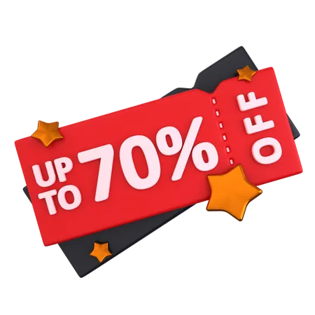 70 Discount Coupon  3D Icon