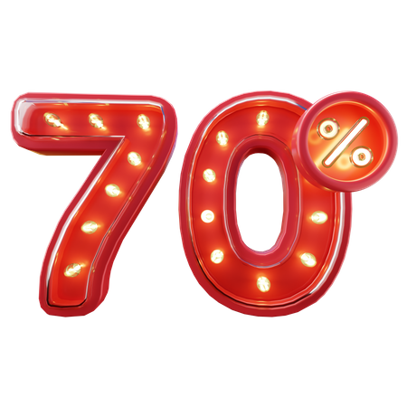 70% Discount Sale  3D Icon