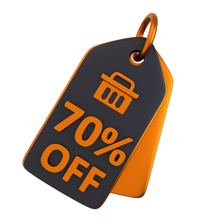 70 Discount Tag  3D Icon