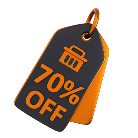 70 Discount Tag  3D Icon