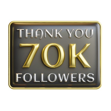 70 K Followers  3D Icon