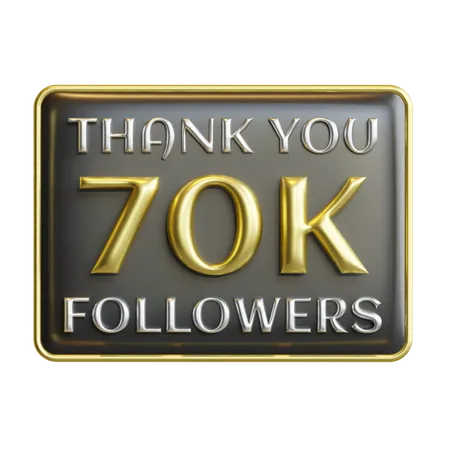 70 K Followers  3D Icon